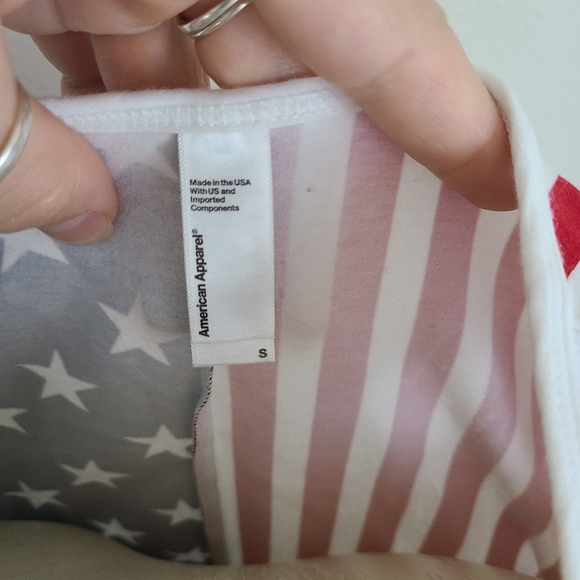 American Apparel USA Flag Crop Top | S - Picture 4 of 5